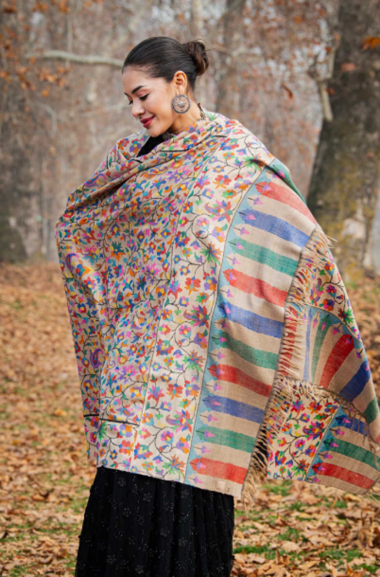 Legacy of the Artist Beige Kani Pashmina Shawl